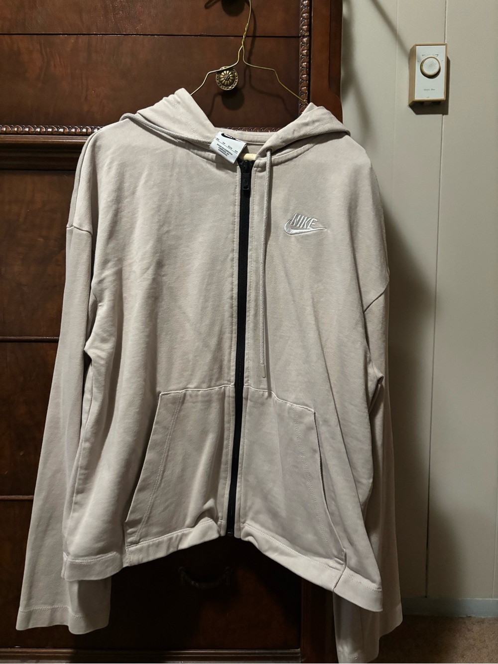 Nike Beige Full-Zip Hoodie Jacket